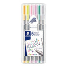 STAEDTLER triplus fineliner Set of 6 in Staedtler Box Pastel