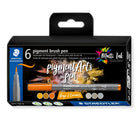 STAEDTLER Pigment Brush Pen Set of 6 Greys & Caramels