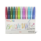 PENTEL Touch Brush Sign Pen 12s Pastel
