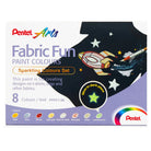 PENTEL Arts Fabric Fun Paint Colours Set of 8 Sparkling