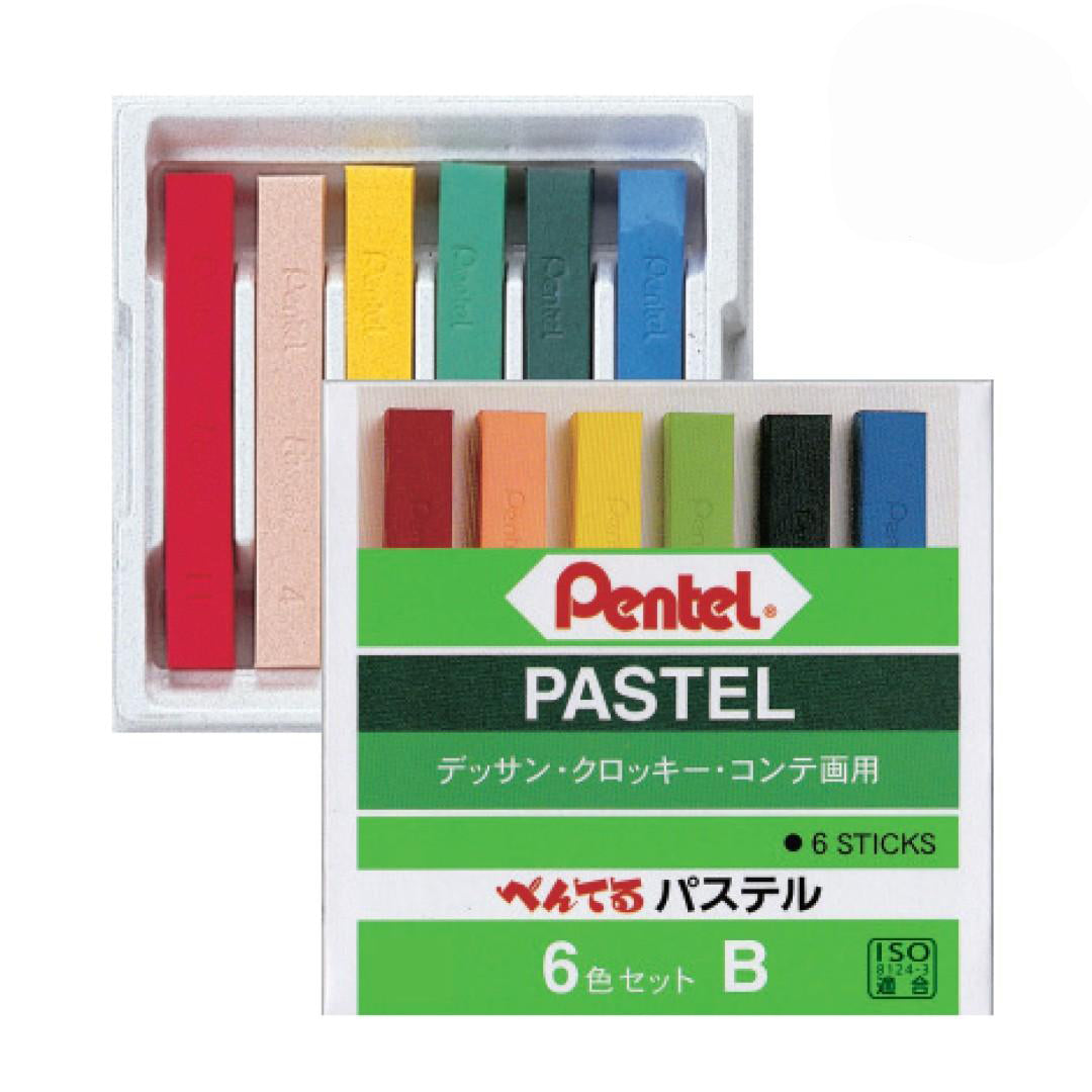 PENTEL Arts Hard Pastels (Hi Saturation Type) Set of 6B Green