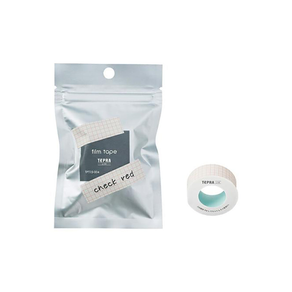 KING JIM Coharu Film Tape 15mm-Check Red