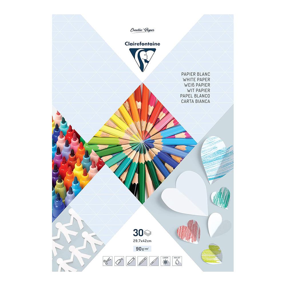 CLAIREFONTAINE Cartridge Paper Pad 90g A3 30s