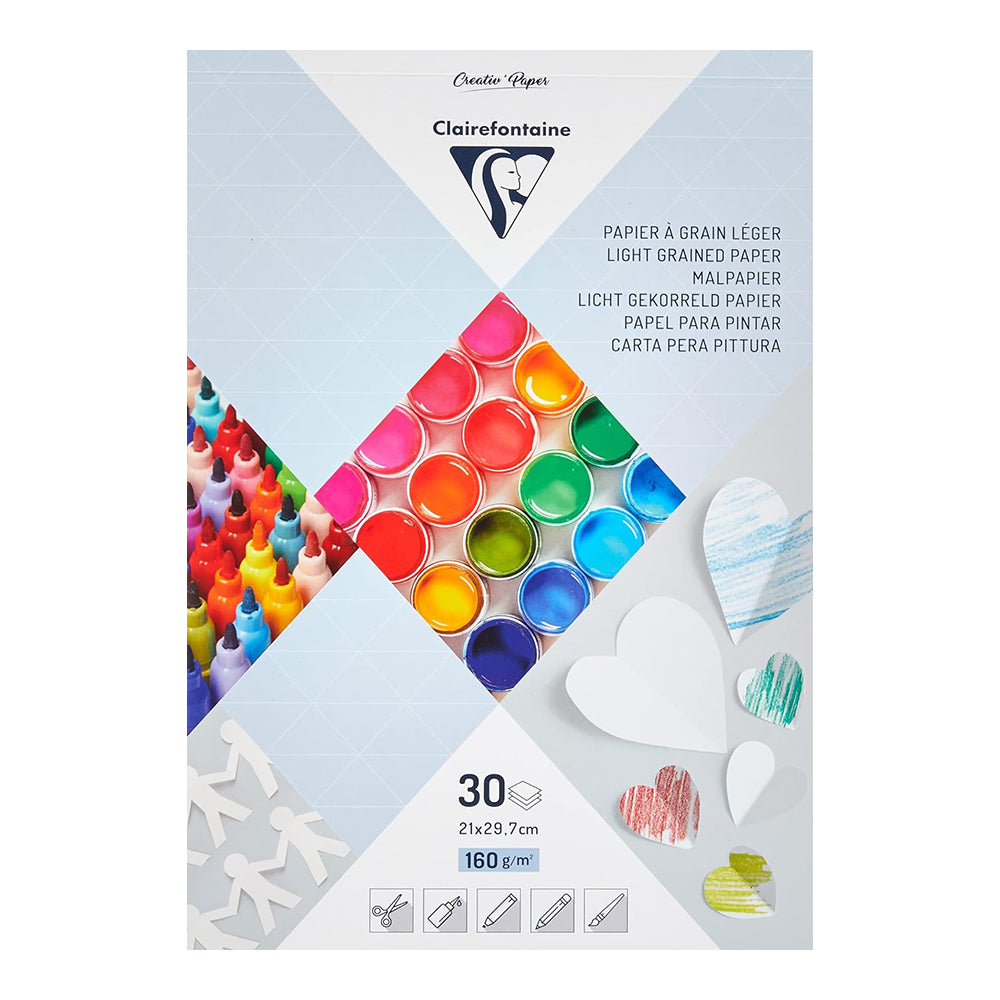 CLAIREFONTAINE Cartridge Paper Pad 160g A4 30s