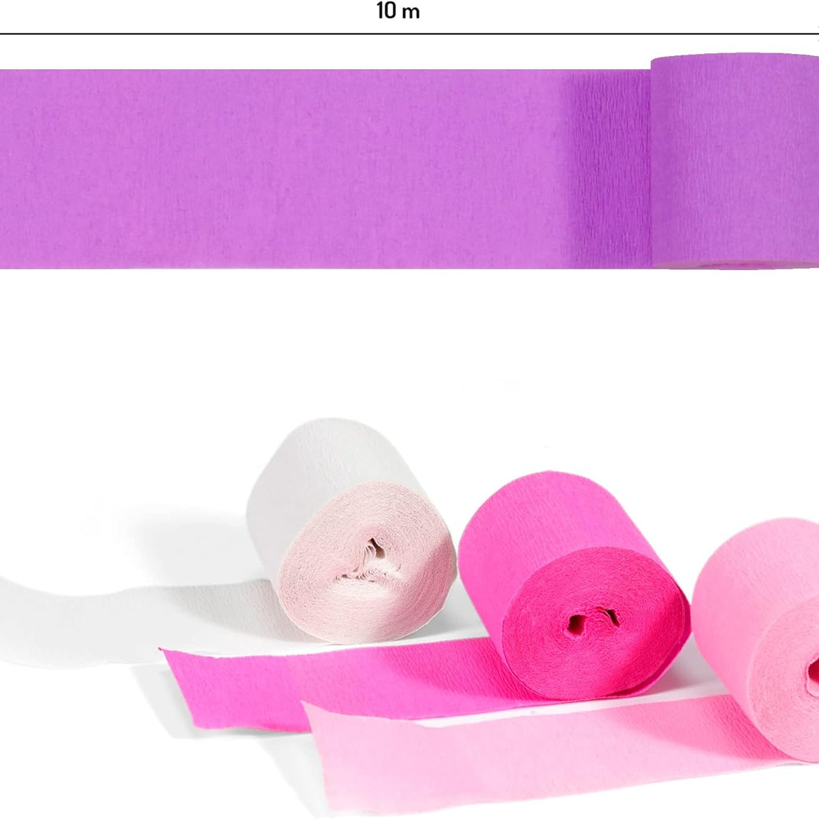 CLAIREFONTAINE Crepe Paper Strips 5cmx10M 4s Pink Assortment