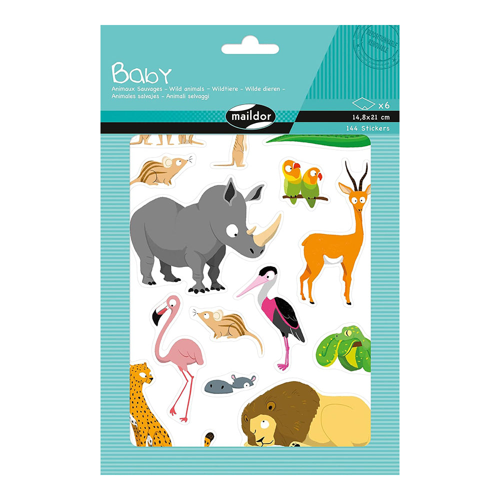 MAILDOR Baby Stickers Wild Animals 4s