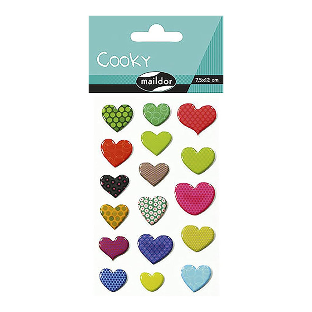MAILDOR 3D Stickers Cooky Hearts With Patterns 1s