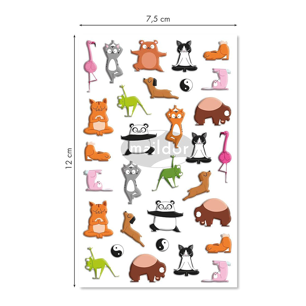MAILDOR 3D Stickers Cooky Yoga Animals 1s