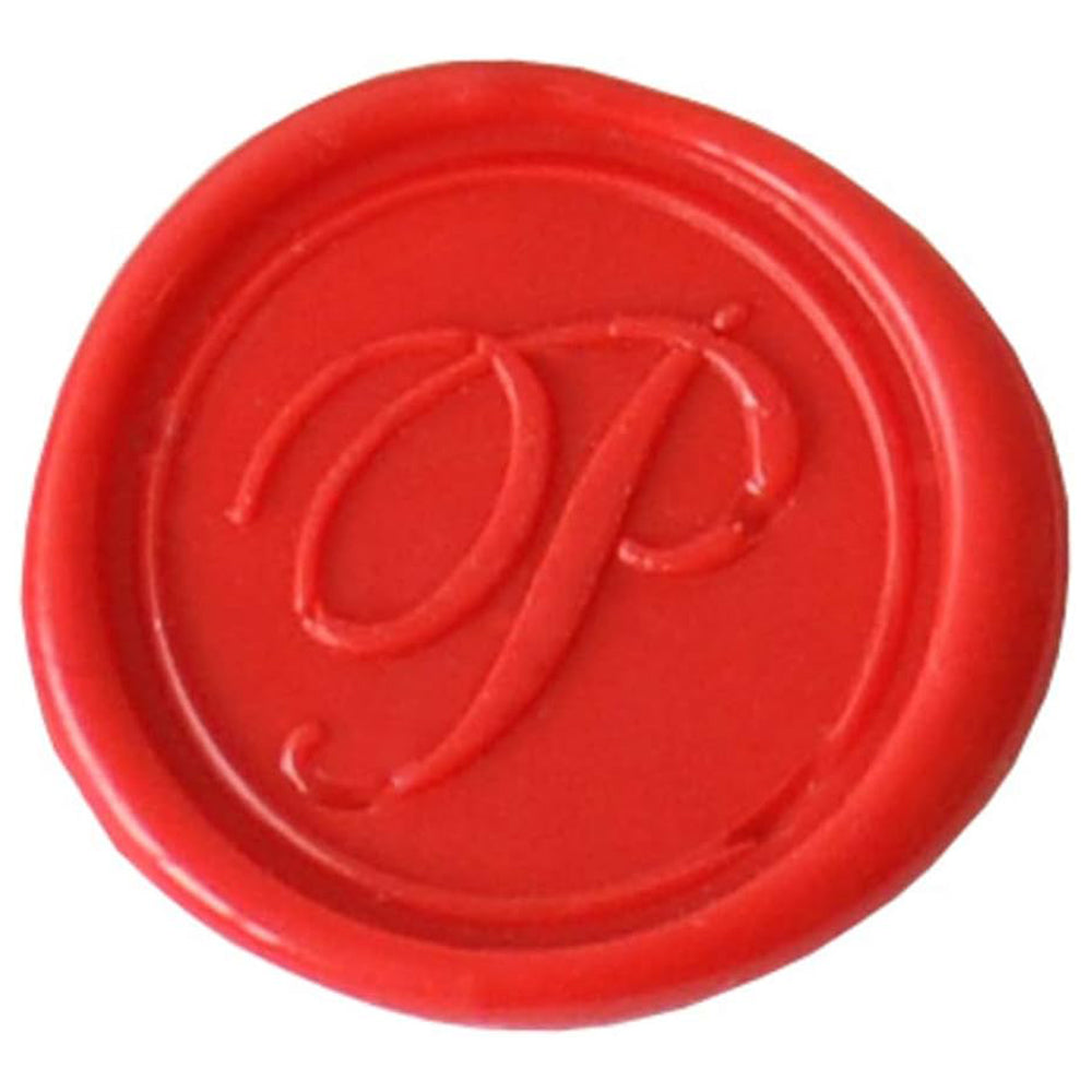 JACQUES HERBIN Brass Engraved Seal Round 24mm English Letter-P