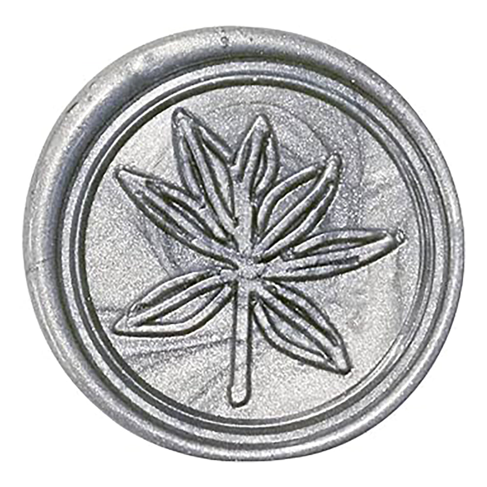 JACQUES HERBIN Brass Engraved Seal Round 24mm Bay Leaf