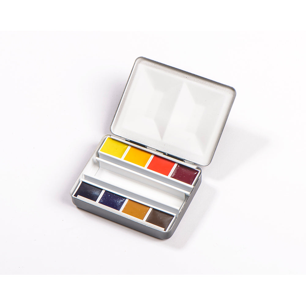 BLOCKX Artists' Watercolour Jewel Metal Box Half Pan 1.5ml Set of 8