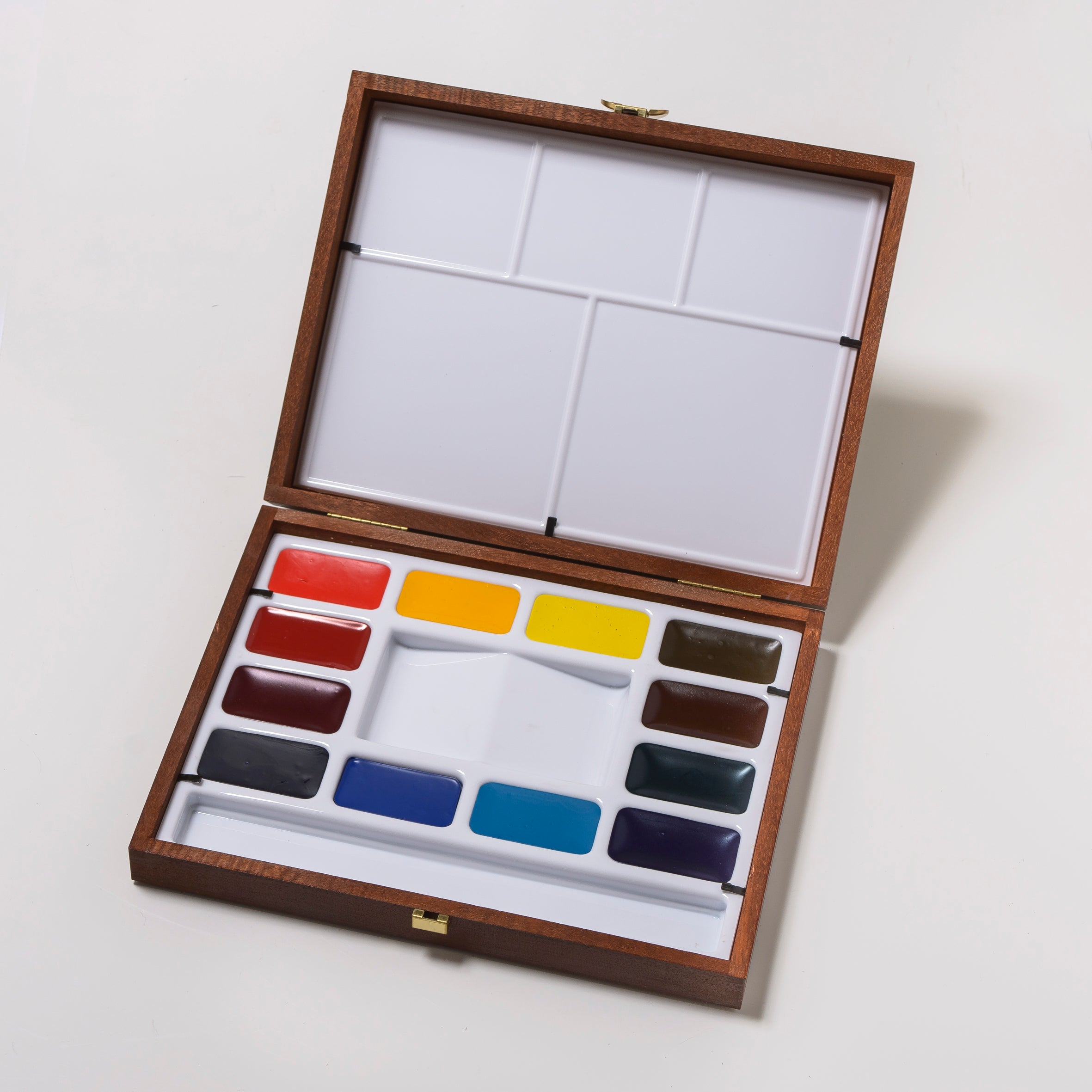 BLOCKX Artists' Watercolour Mahogany Box Palmaerts Set of 12+3 Palettes