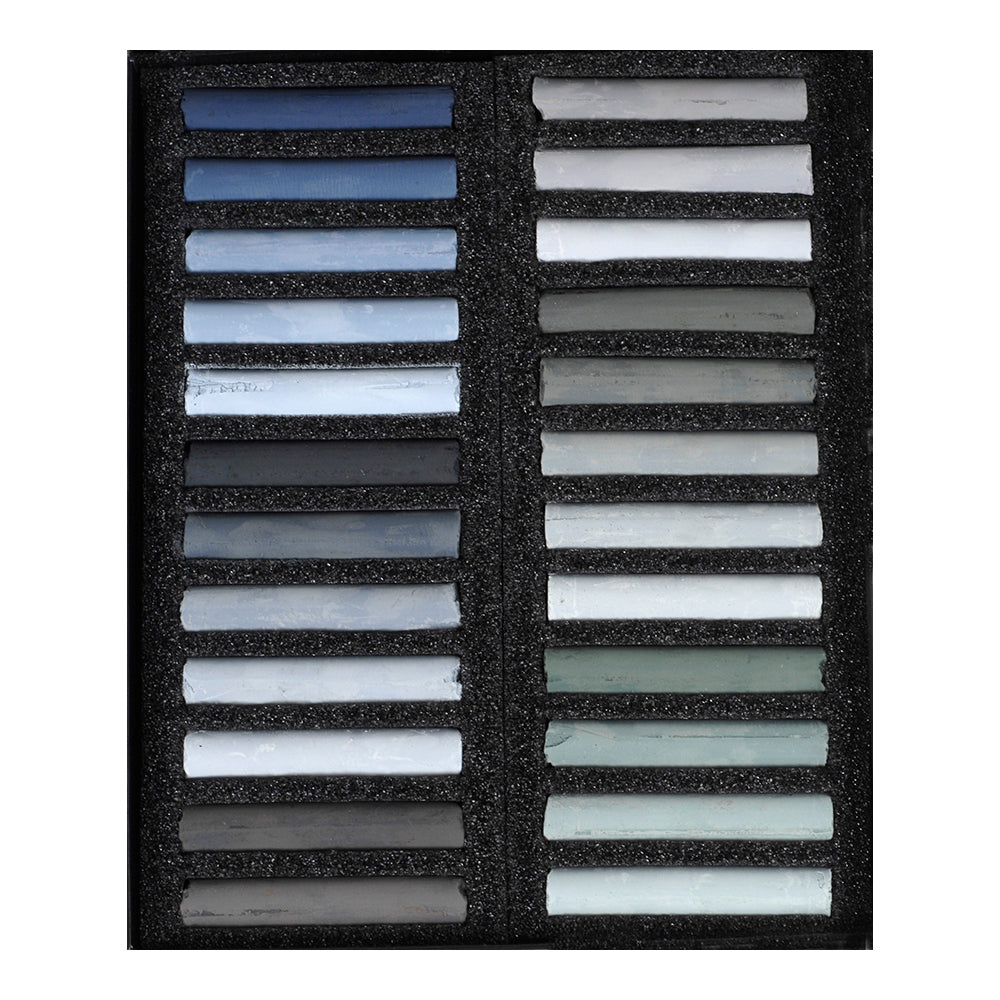 BLOCKX Pastels Cardboard Box Set of 24 Grey Pastels