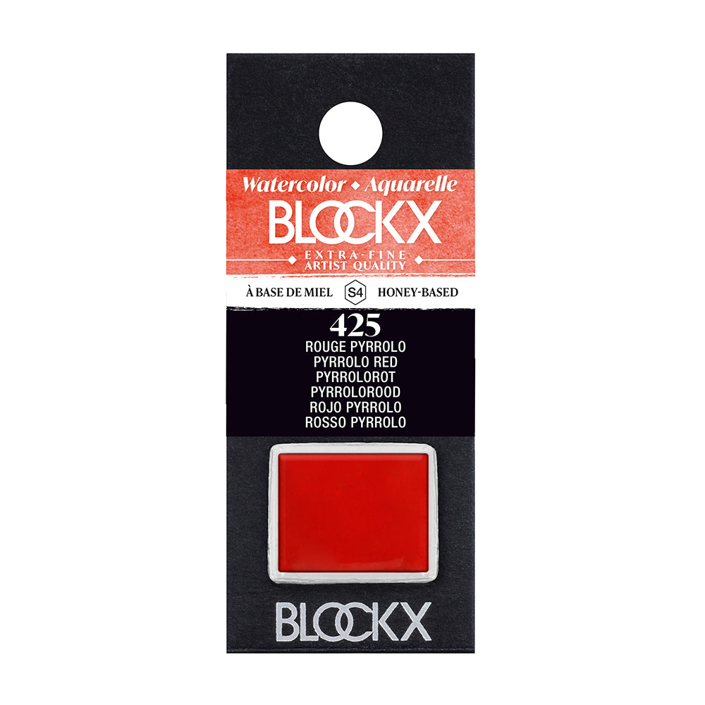 BLOCKX Artists' Watercolour Half Pan 1.5ml Pyrrolo Red