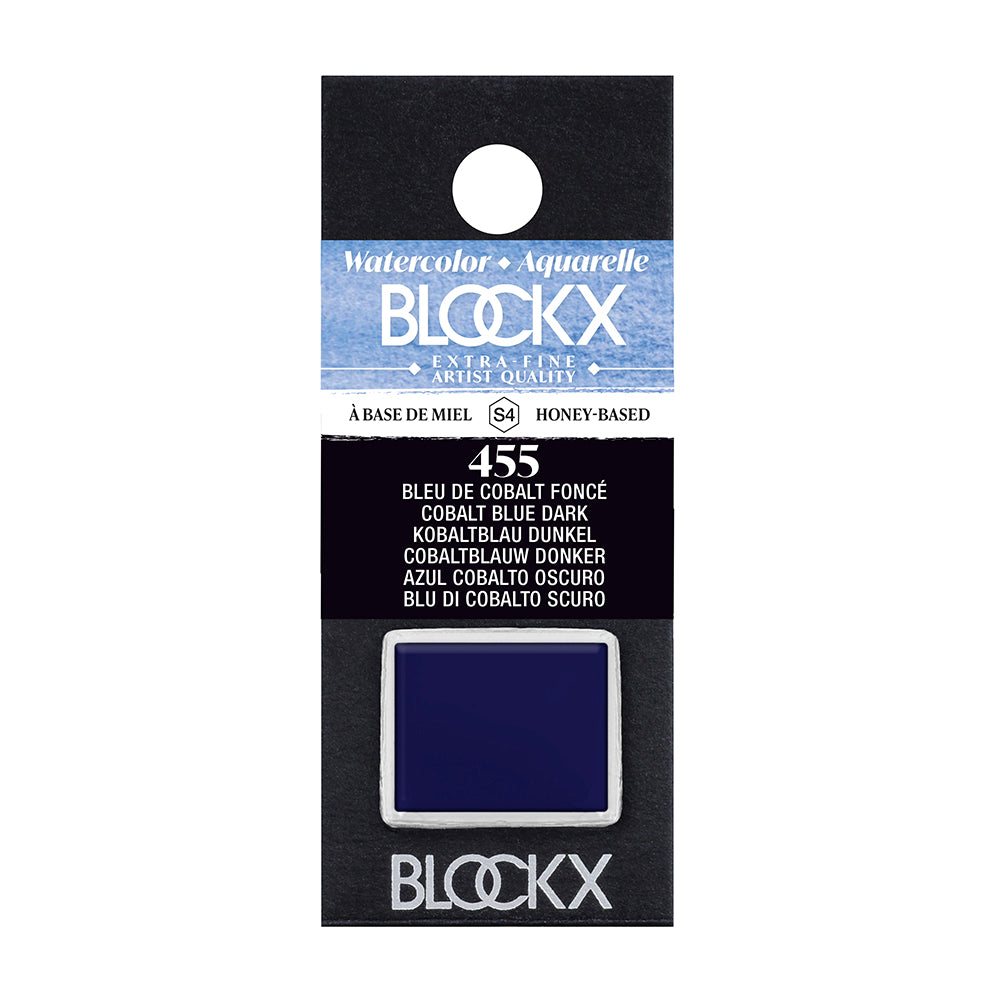 BLOCKX Artists' Watercolour Half Pan 1.5ml Cobalt Blue Dark