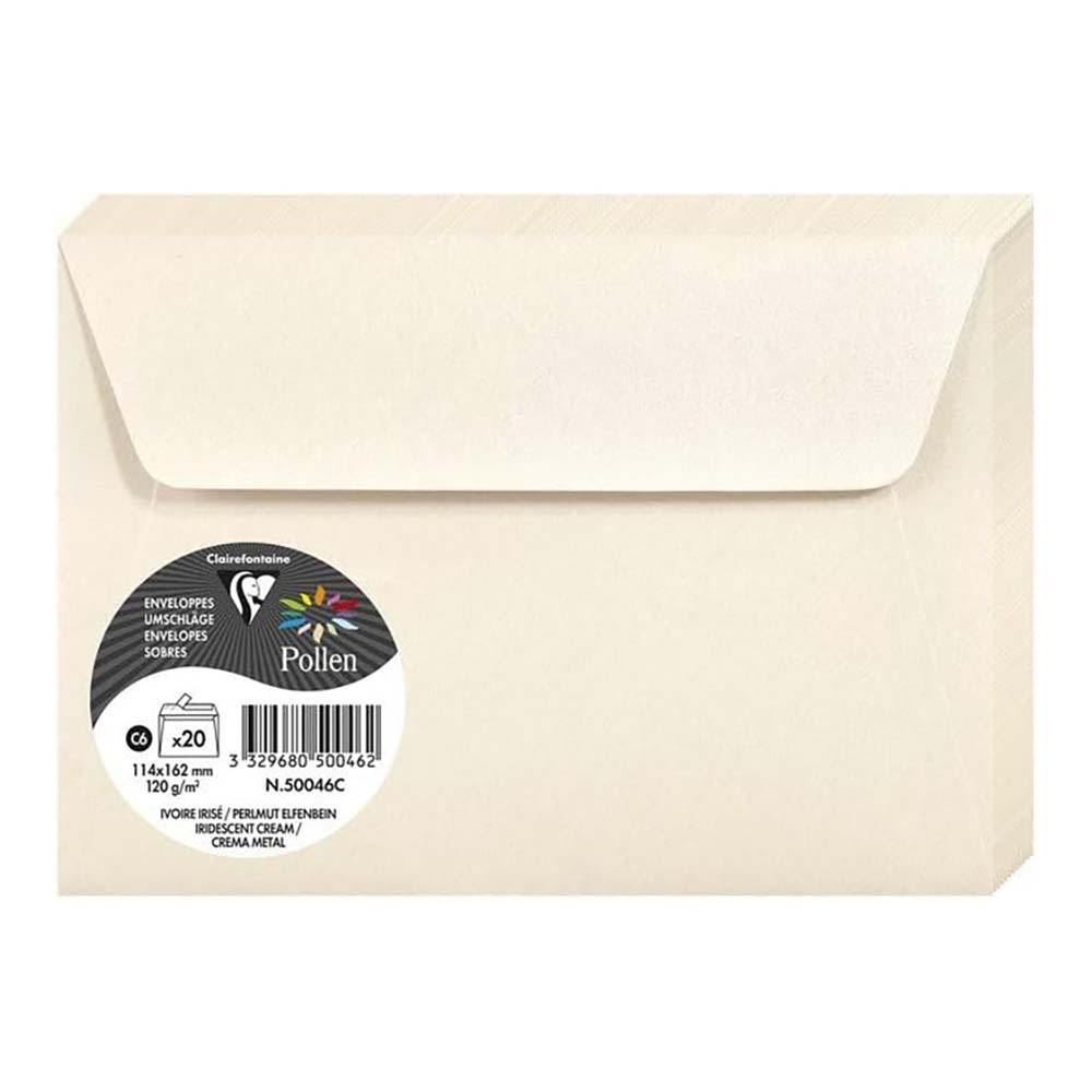 POLLEN Iridescent Envelopes 120g 114x162mm Cream 20s