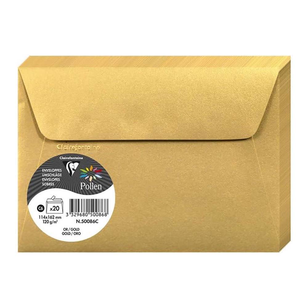 POLLEN Iridescent Envelopes 120g 114x162mm Gold 20s