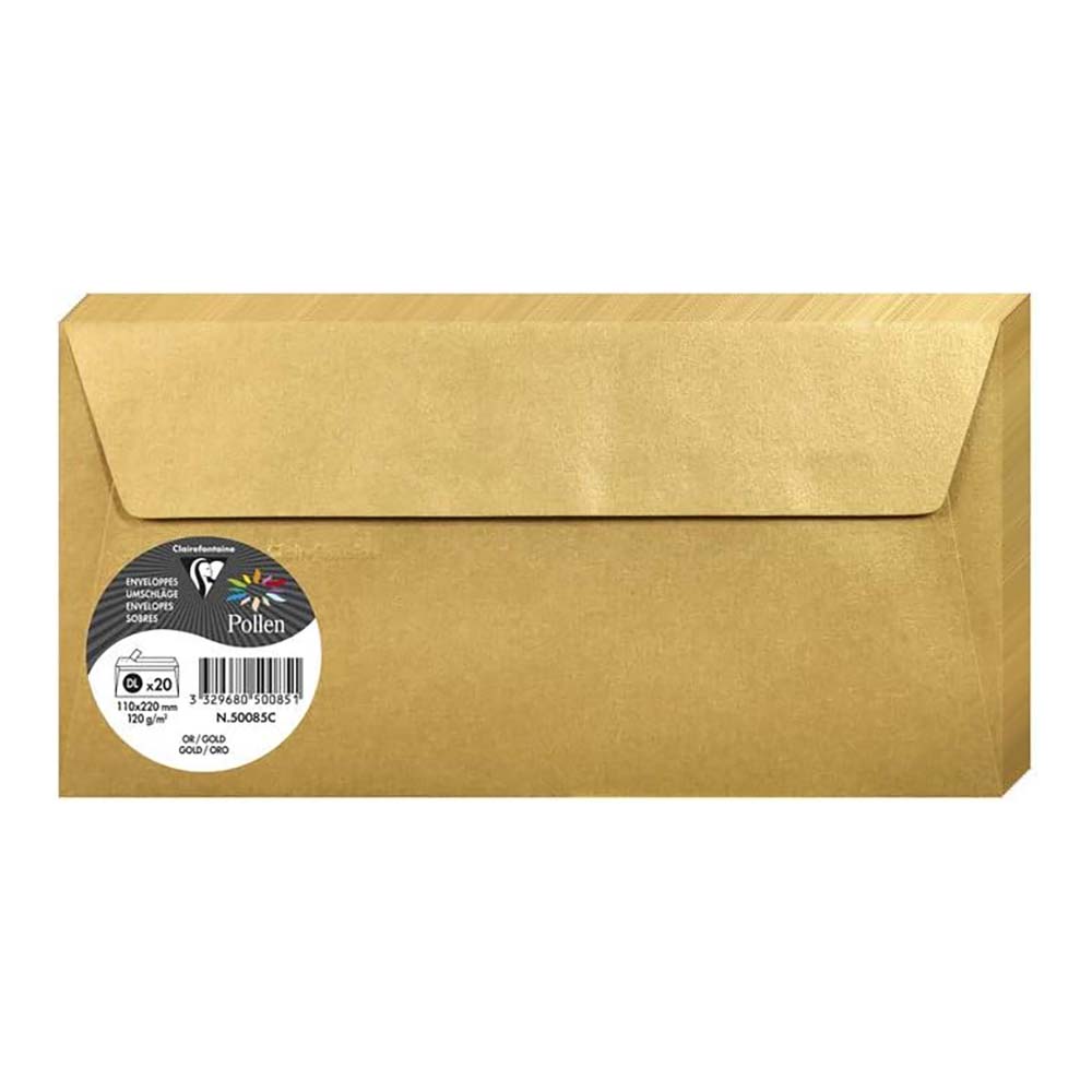 POLLEN Iridescent Envelopes 120g 110x220mm Gold 20s