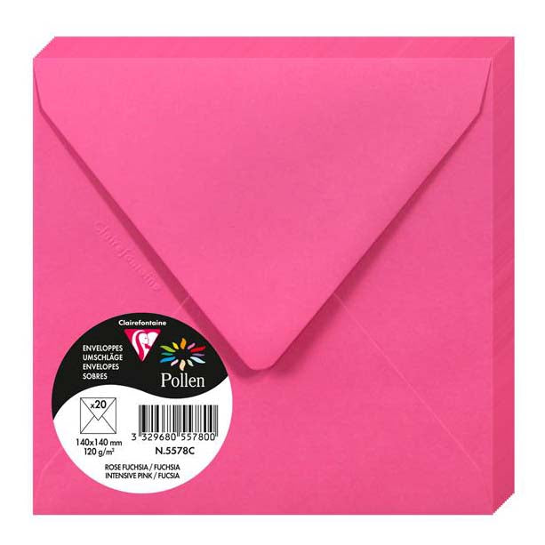 POLLEN Envelopes 120g 140x140mm Intensive Pink