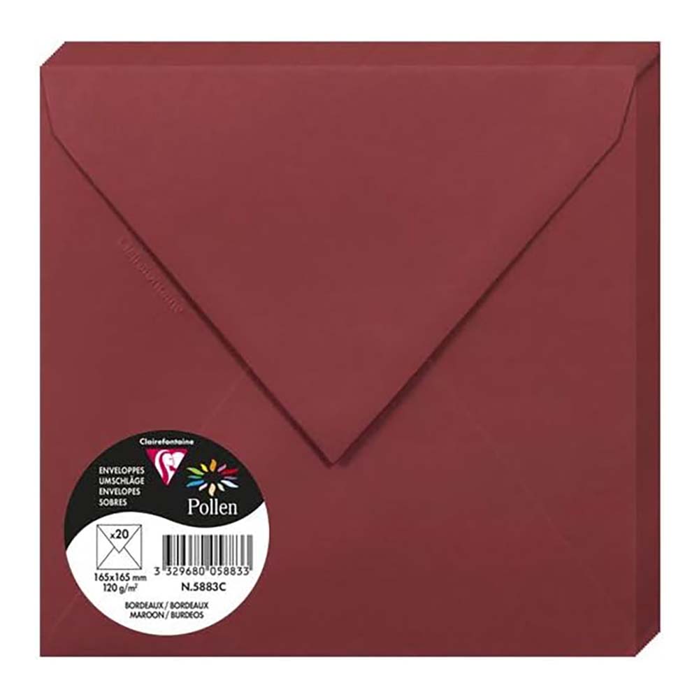 POLLEN Envelopes 120g 165x165mm Maroon