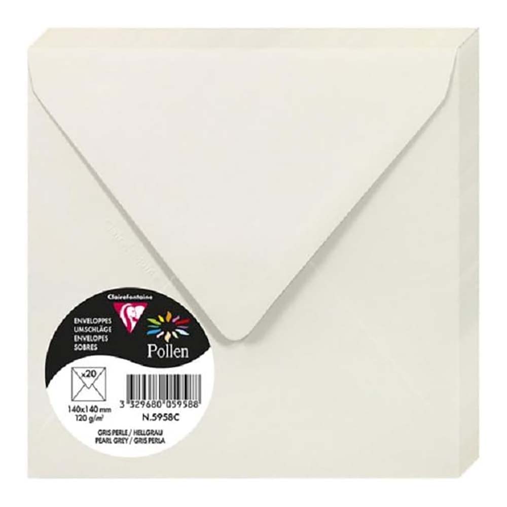POLLEN Envelopes 120g 140x140mm Pearl Grey