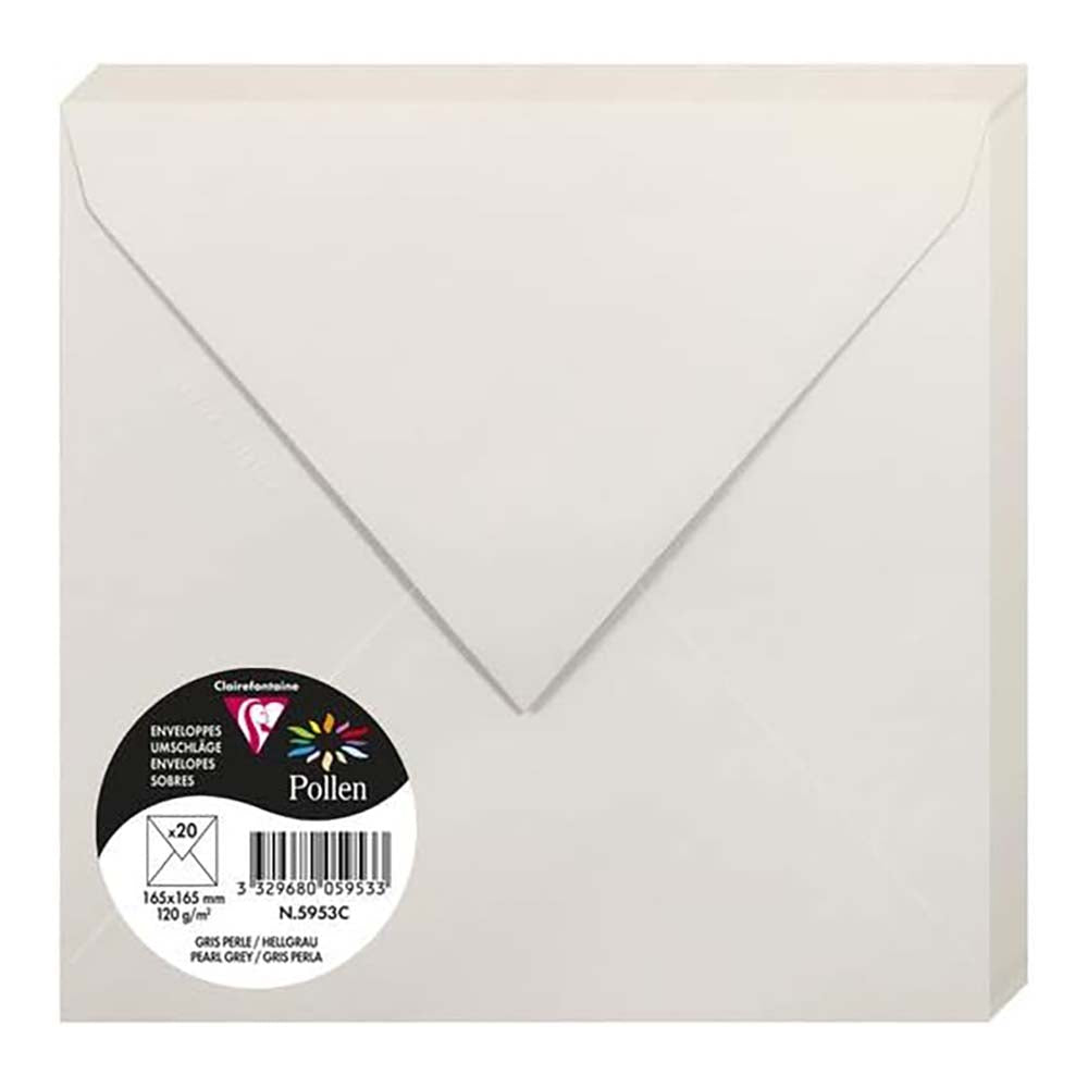 POLLEN Envelopes 120g 165x165mm Pearl Grey