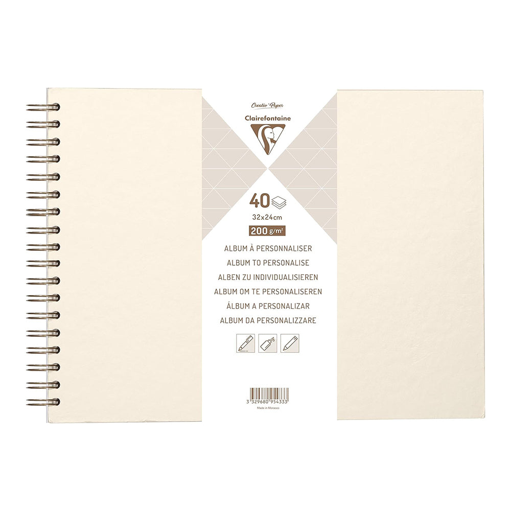 CLAIREFONTAINE Hardcover Album 200g 32x24cm Iridescent Cream