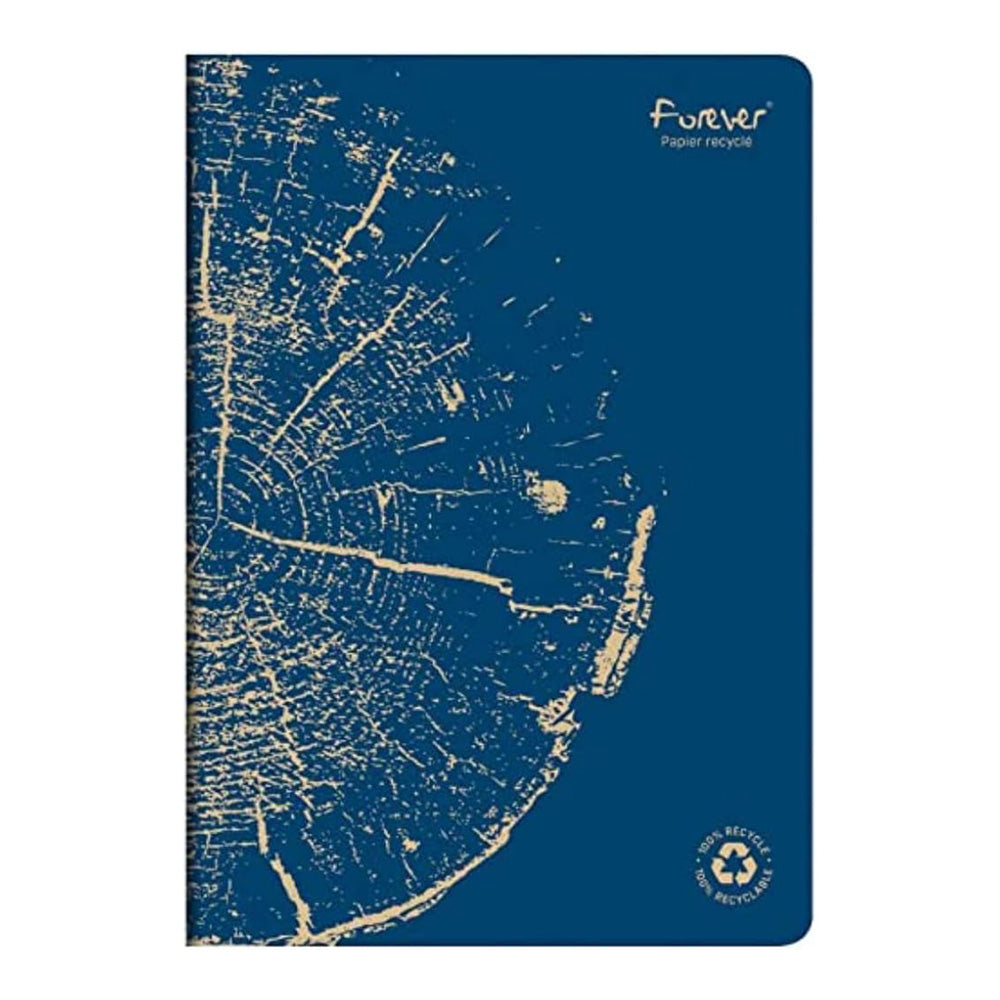 CLAIREFONTAINE Forever Premium Stapled Notebook A4 48s Lined Cobalt Blue