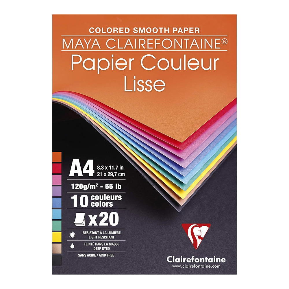 CLAIREFONTAINE Maya Pad A4 120g 10 Assorted Colours