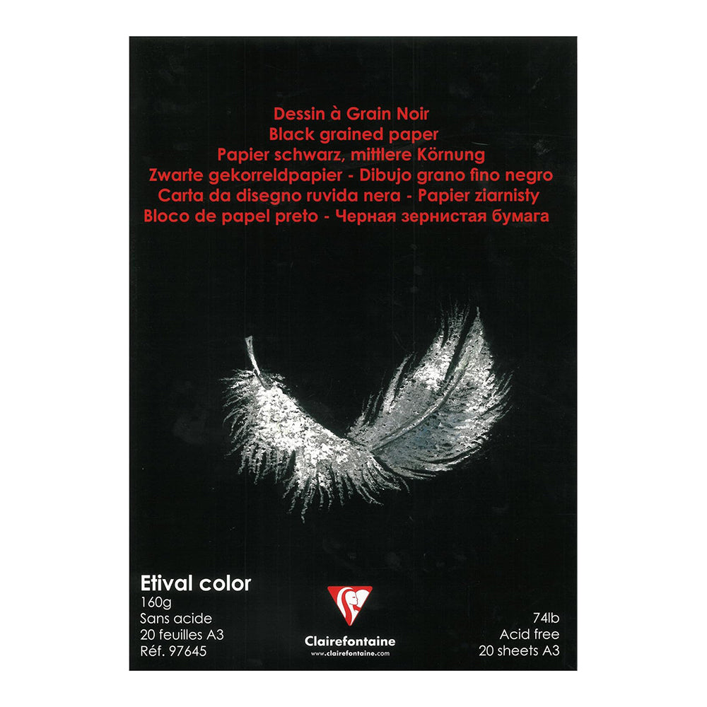 CLAIREFONTAINE Etival Colour Drawing Pad A3 160g Black