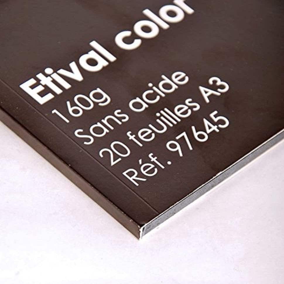 CLAIREFONTAINE Etival Colour Drawing Pad A3 160g Black