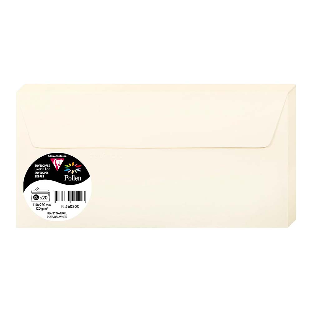 POLLEN Envelopes 120g 110x220mm Natural White