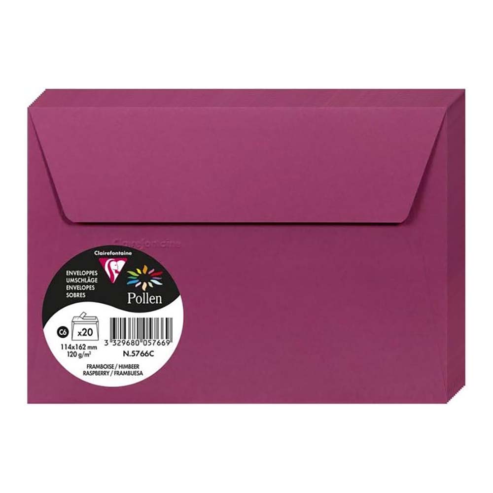 POLLEN Envelopes 120g 114x162mm Raspberry