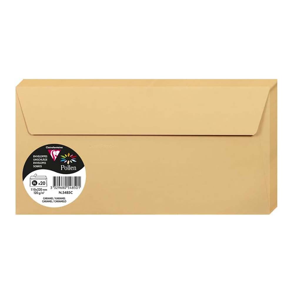 POLLEN Envelopes 120g 110x220mm Caramel 20s