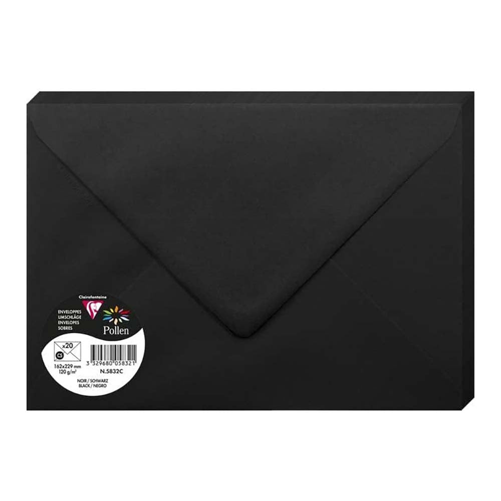 POLLEN Envelopes 120g 162x229mm Black 20s