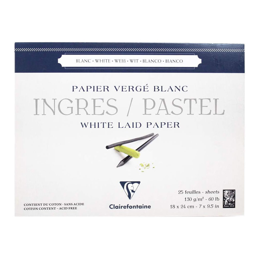 CLAIREFONTAINE Ingres Pastel Pad 18x24cm 130g White