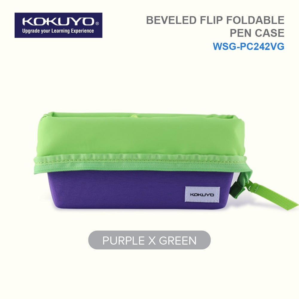 KOKUYO Beveled Flip Pen Case Small Purple/Green