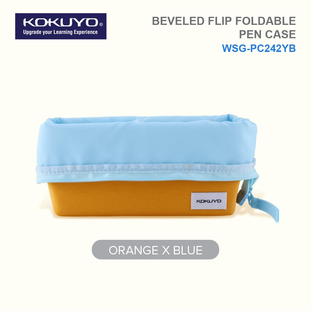 KOKUYO Beveled Flip Pen Case Small Yellow/Blue