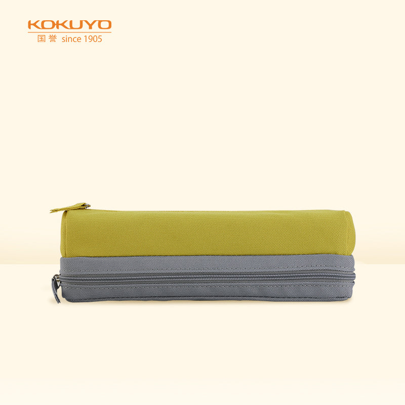 KOKUYO 2-Layer Simple Pen Case Yellow/Grey