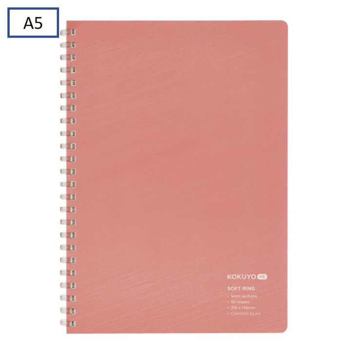 KOKUYO ME Soft Ring Notebook D-Shaped A5 5mm Grid Canyon Clay