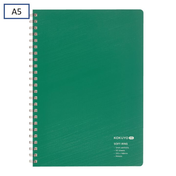 KOKUYO ME Soft Ring Notebook D-Shaped A5 5mm Grid Piman