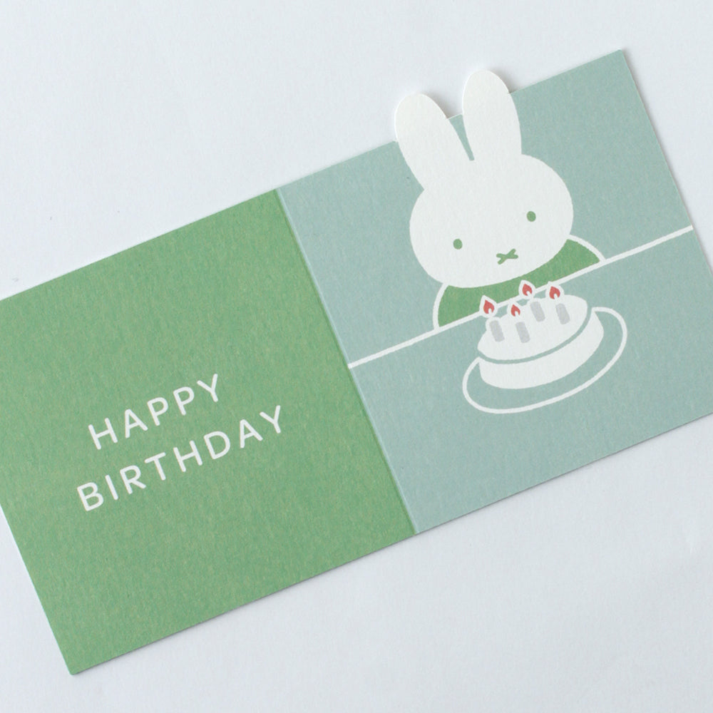 MIFFY x greenflash Present Birthday Card 7x7.5cm Green