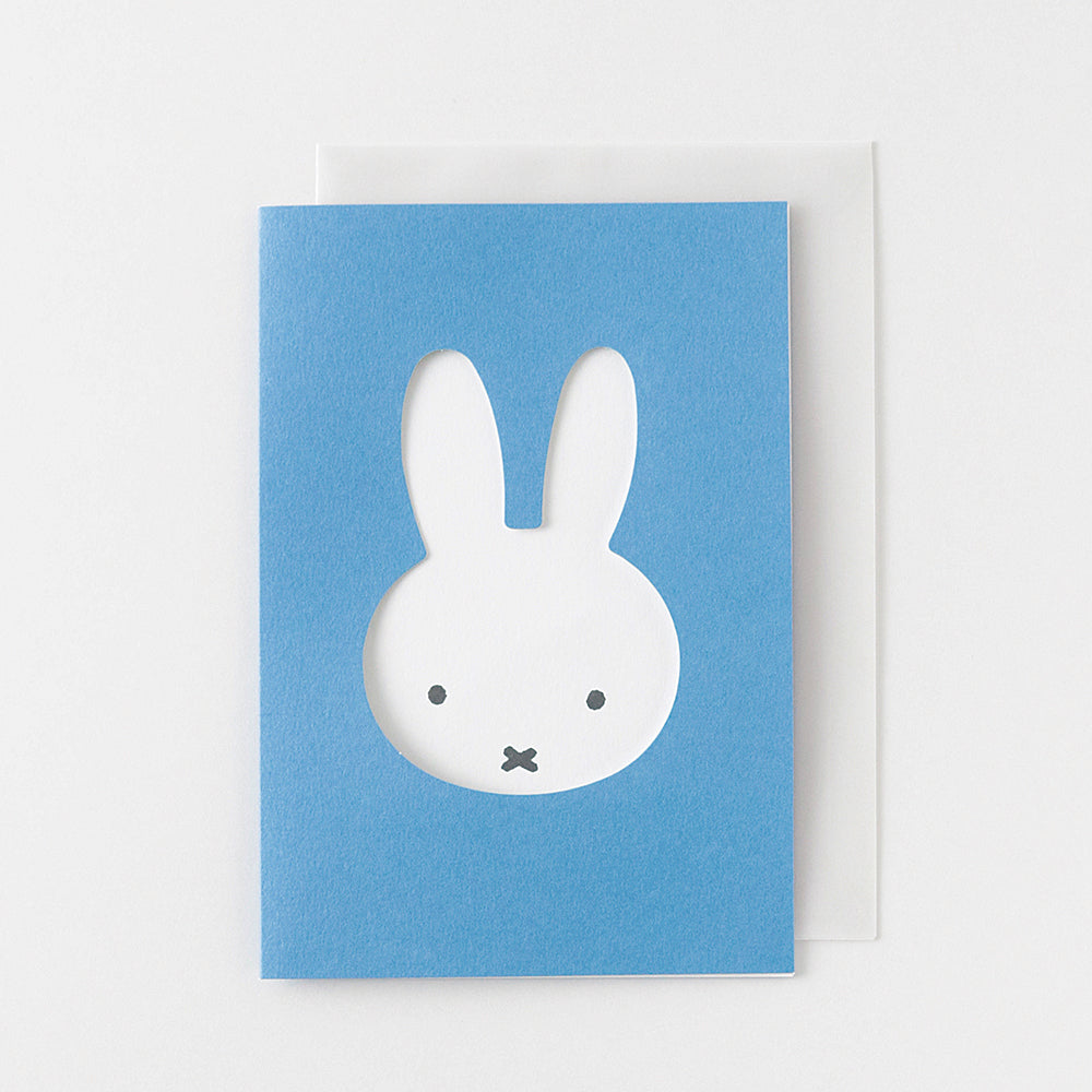 MIFFY x greenflash Greeting Card 9x6.5cm Face Blue