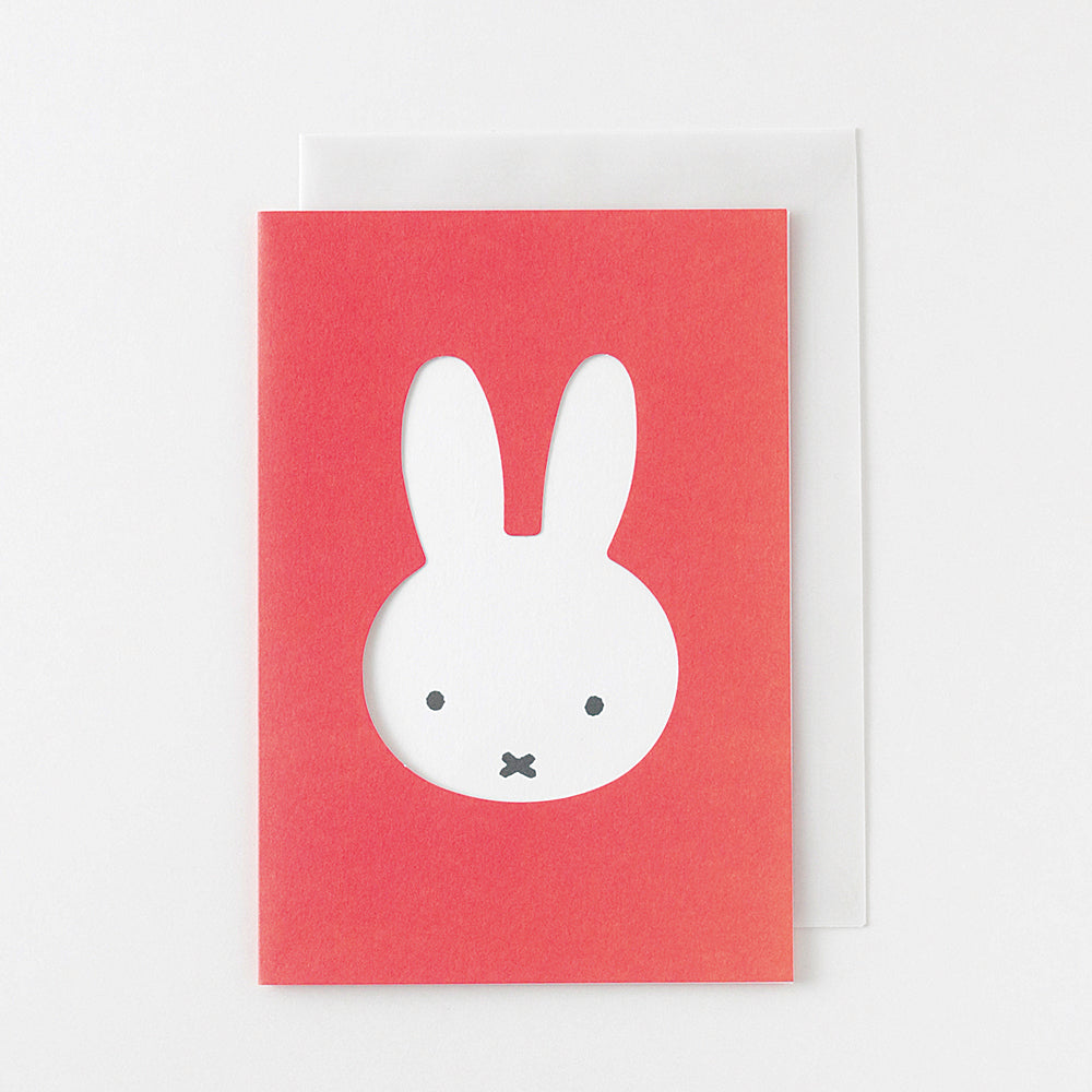 MIFFY x greenflash Greeting Card 9x6.5cm Face Red