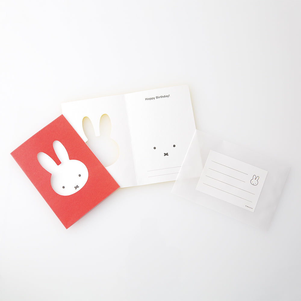 MIFFY x greenflash Greeting Card 9x6.5cm Face Red