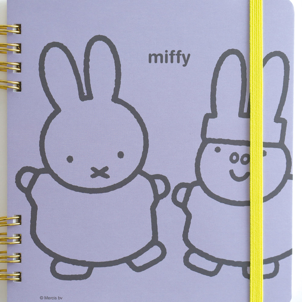 MIFFY x greenflash Ring Note Square 12.8x14cm 5x5 Grid Purple