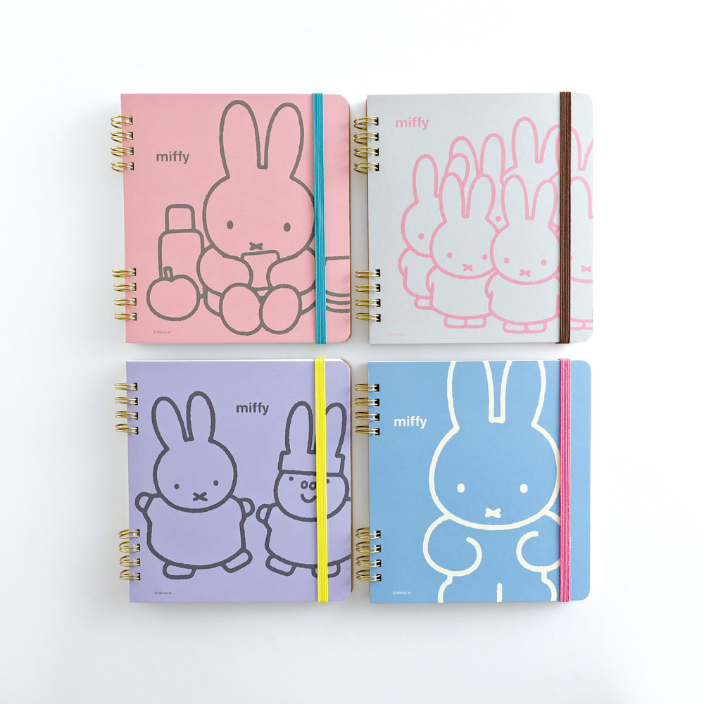 MIFFY x greenflash Ring Note Square 12.8x14cm 5x5 Grid Purple