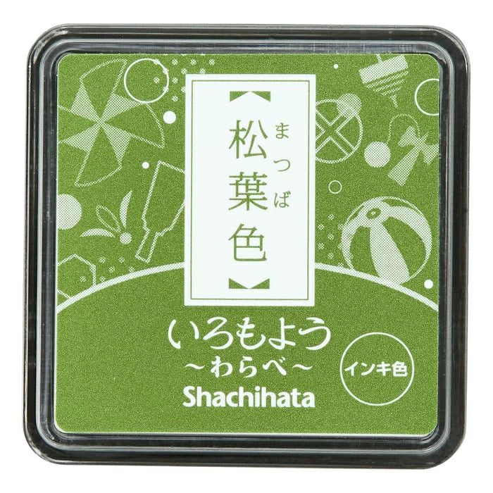 SHACHIHATA Iromoyo Warabe Mini Stamp Pad Olive Yellow-Green