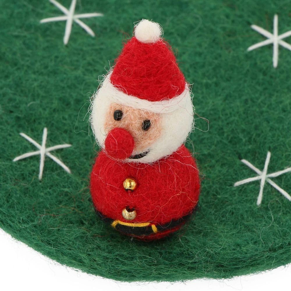 MARK'S Hracky Xmas Felt & Knit Felt Coaster Santa Claus