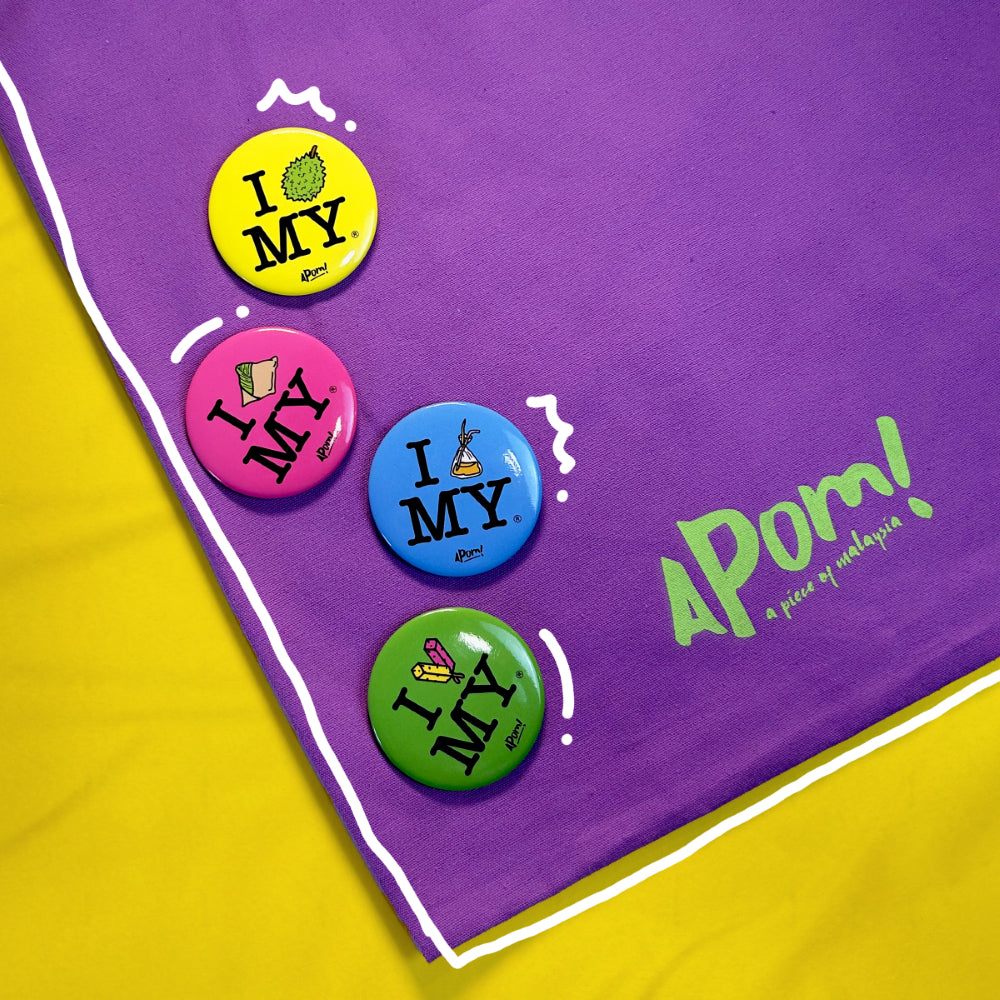 APOM Button Badge Pop Art-Ikat Tepi